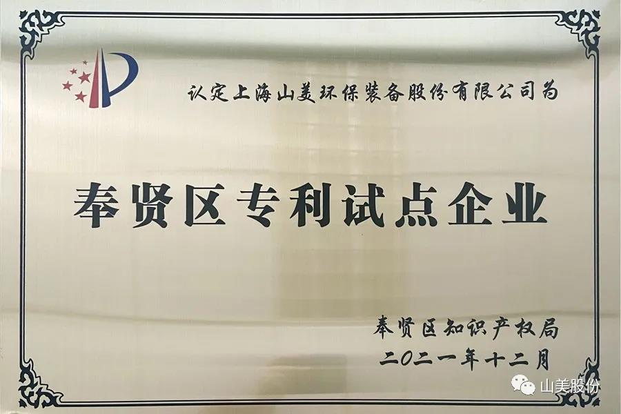 榮譽接踵而至，上海山美股份再獲表彰：獲評為上海市奉賢區(qū)試點企業(yè)